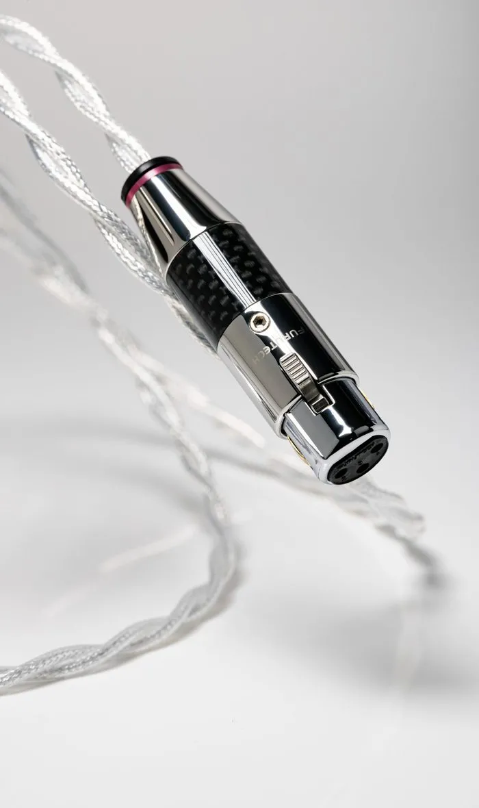 A Future Dream 22 XLR plug in carbon and chrome, close